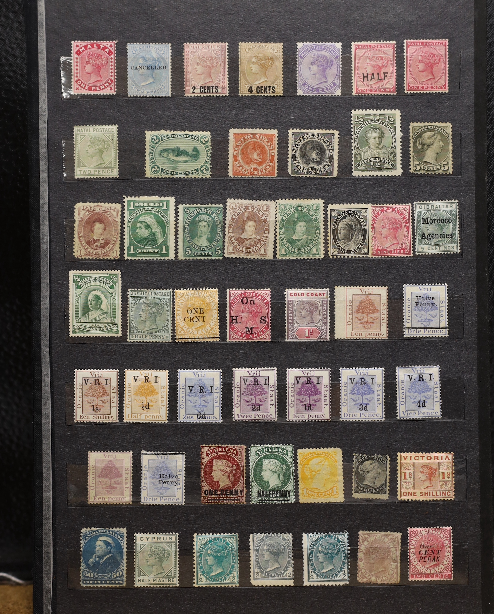 One hundred and nintey mint-mounted Victorian stamps